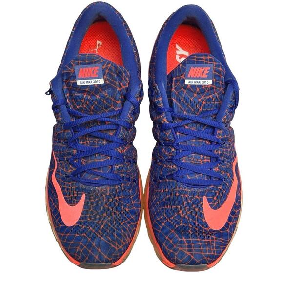 Nike Air Max 2016 Print Mens Running Shoe Size 12 Blue Orange - Picture 4 of 9